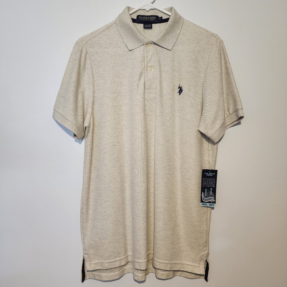 U.S. Polo Assn. Ultimate Pique Polo – Feel Dry Tech – Cream (Men’s M)